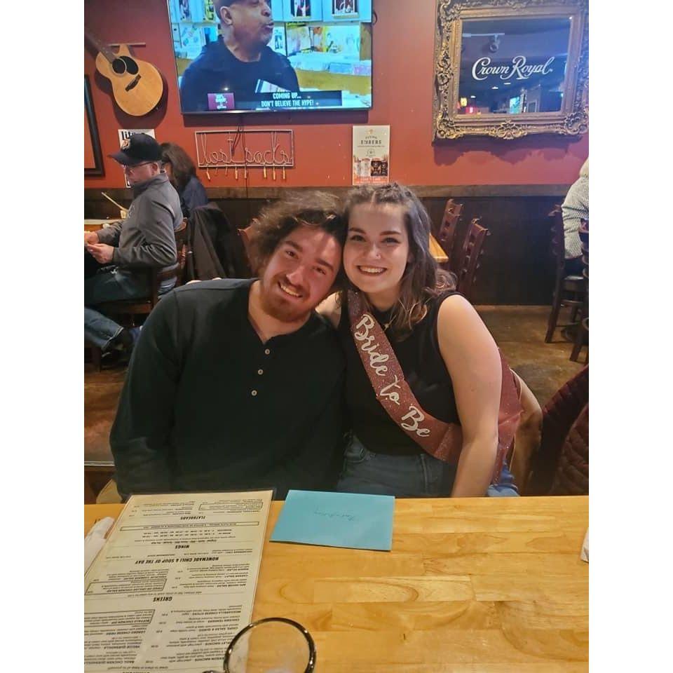 Our engagement celebration with AJ's family after he proposed