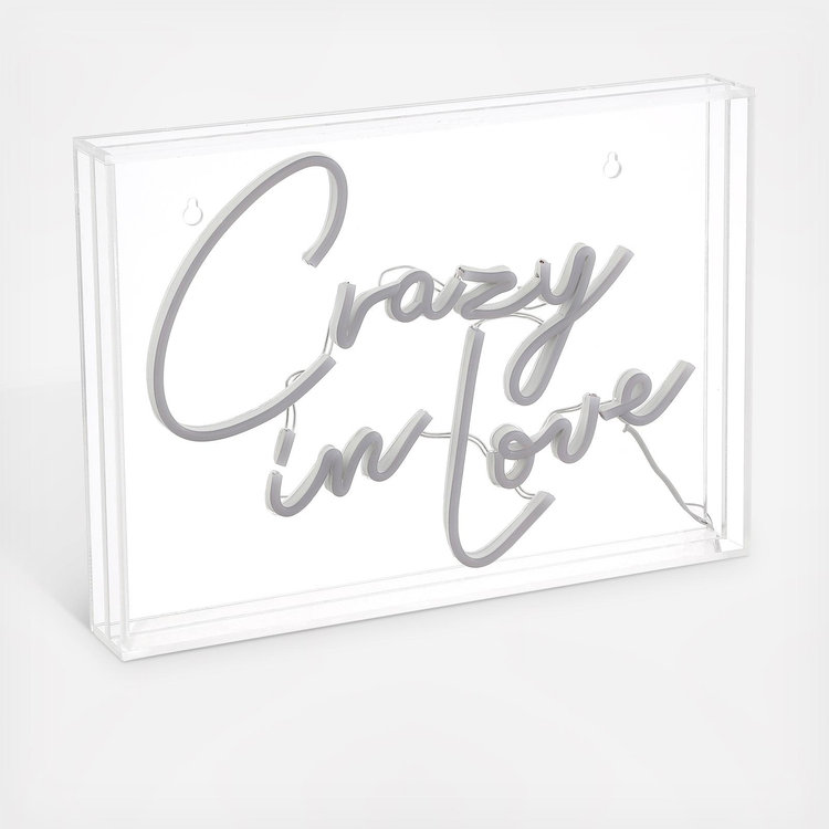 JONATHAN Y, Crazy In Love Contemporary Glam Acrylic LED Neon Light