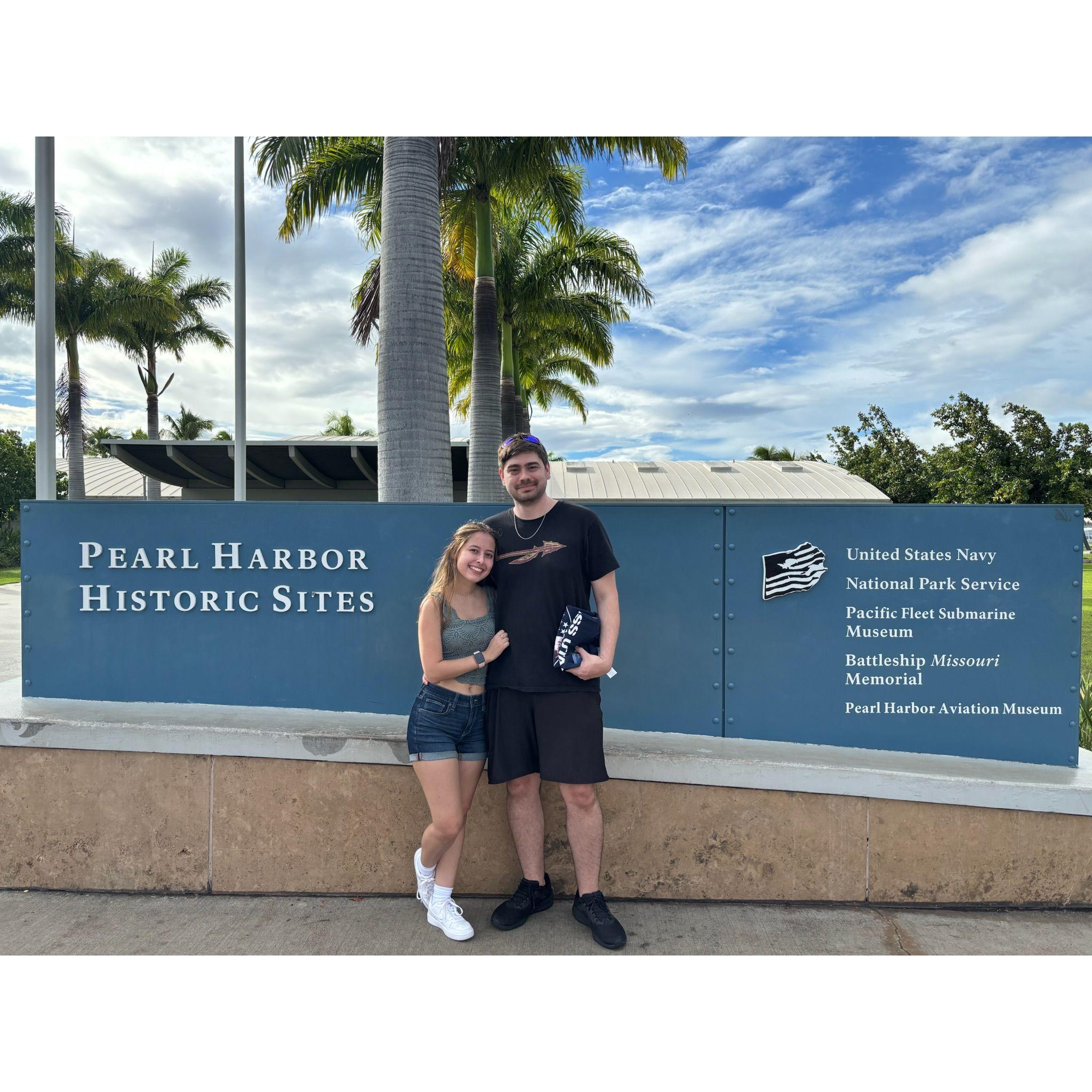 Visiting Pearl Harbor at Honolulu, Hawaii