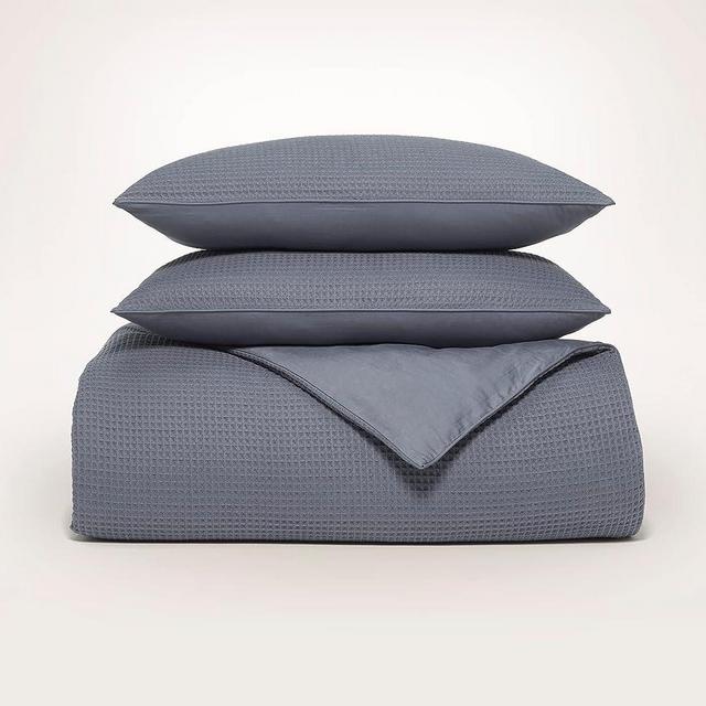 BOLL & BRANCH Waffle Duvet Set - Mineral, King/Cal King
