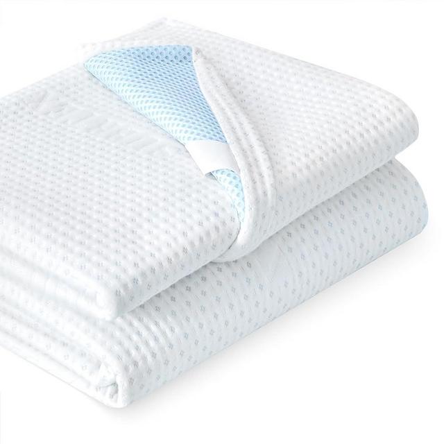 subrtex 2 Inch Mattress Topper Cover (Only Cover) Mattress Protector Bedding Rayon Made from Bamboo Removable Mattress Encasement with Zippers, Queen