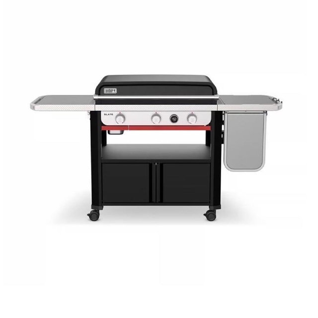 Weber Slate 30" Rust-Resistant 3 Burner Liquid Propane Digital Thermometer Outdoor Griddle Black 30 IN