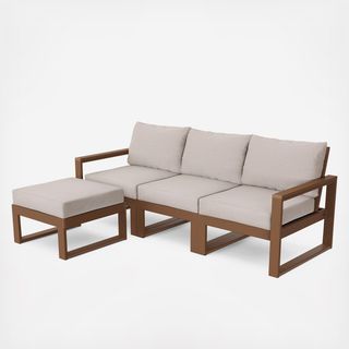 Edge 4-Piece Modular Deep Seating Set with Ottoman