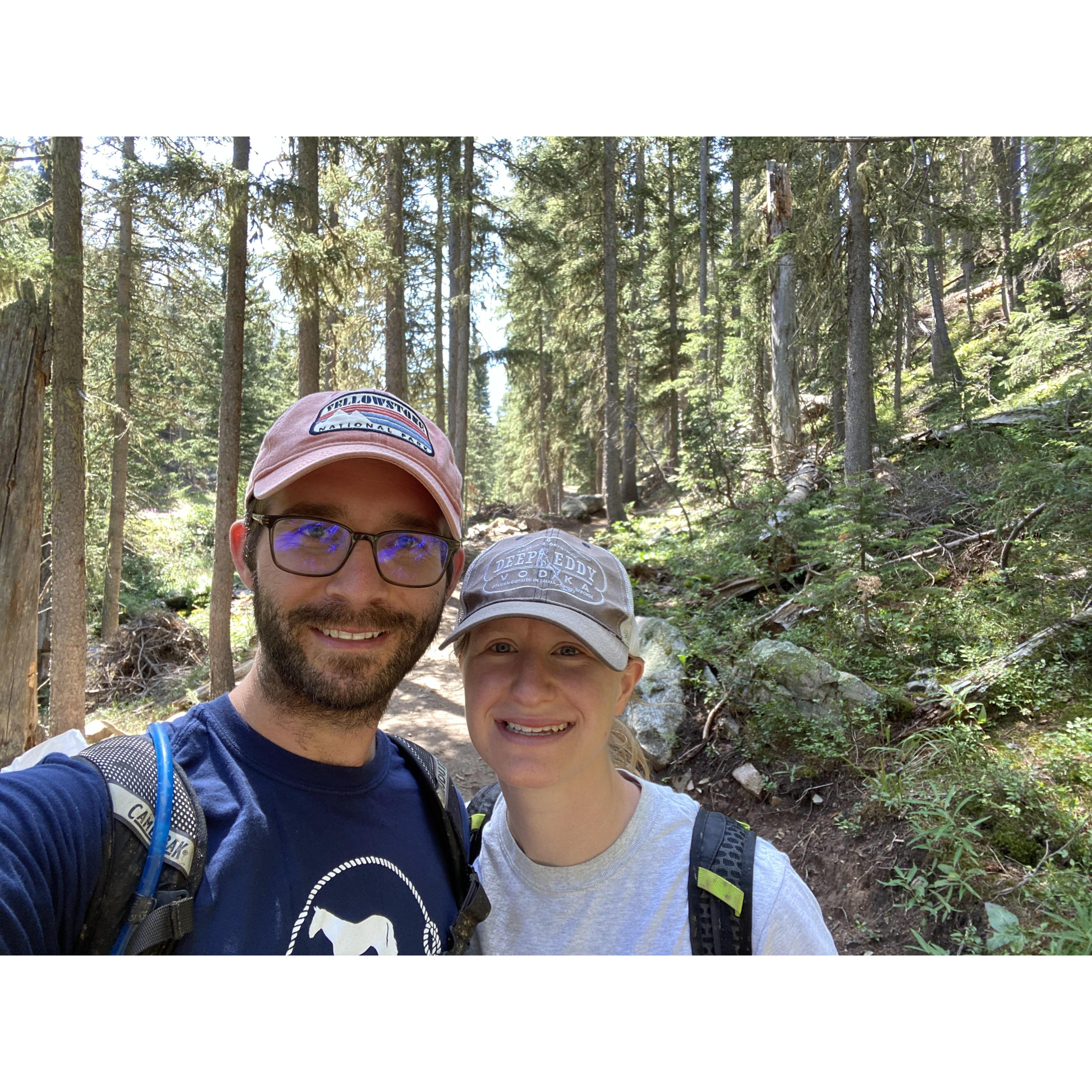 The beginning of our favorite hike in New Mexico, before we got hot and sweaty!