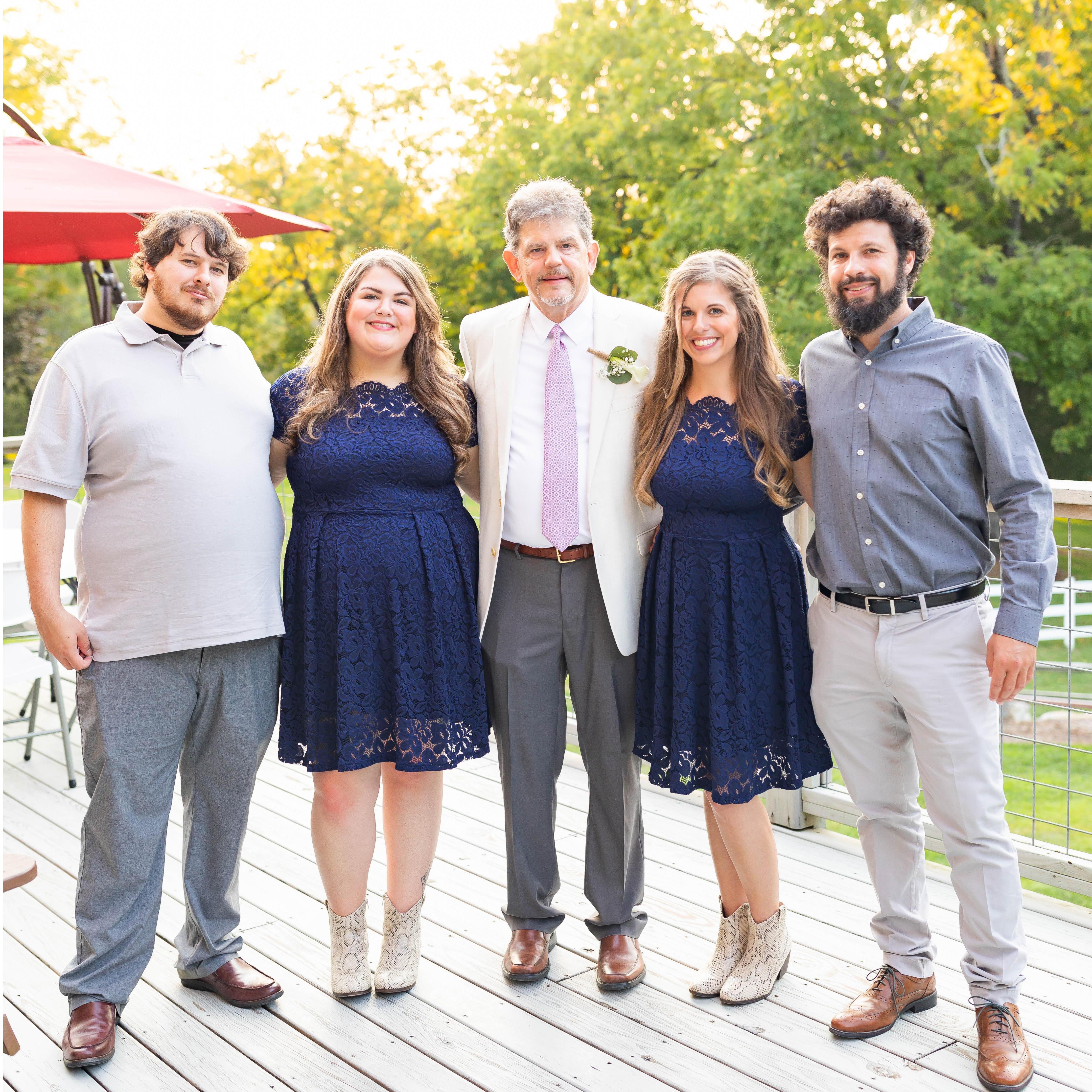 Phil and Karen's wedding, 2021 with Kim's dad Phil, sister Casey and Casey's boyfriend Richie