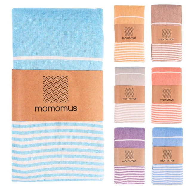 MOMOMUS Extra Large Turkish Beach Towel Style – Made of 100% Cotton for Sand-Free Comfort | Oversized Beach Towel – Sandproof Beach Blanket – Big Beach Mat - Outdoor Picnic (Turquoise, 83x94 in)