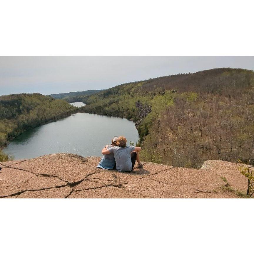Ellie's favorite spot: a lookout over Bean and Bear lakes. Ellie took Seth on a 6-mile hike that ended up being an 8-mile hike when Ellie got them lost.