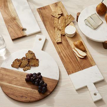 Preston Marble & Wood Raised Round Charcuterie Board