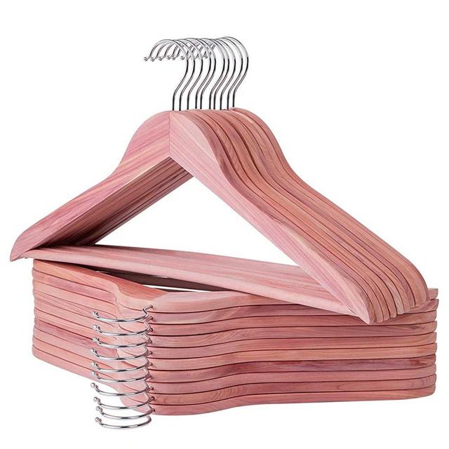 ELONG HOME American Red Cedar Hangers 20 Pack, Wooden Suit Hangers with 360° Swivel Hook, Smooth Surface Slim Cedar Wood Coat Hangers, Great for Refresh Closet