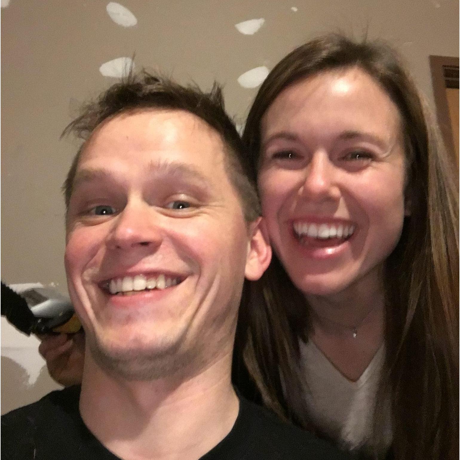 Ann's first, and only, attempt at cutting Nick's hair!
