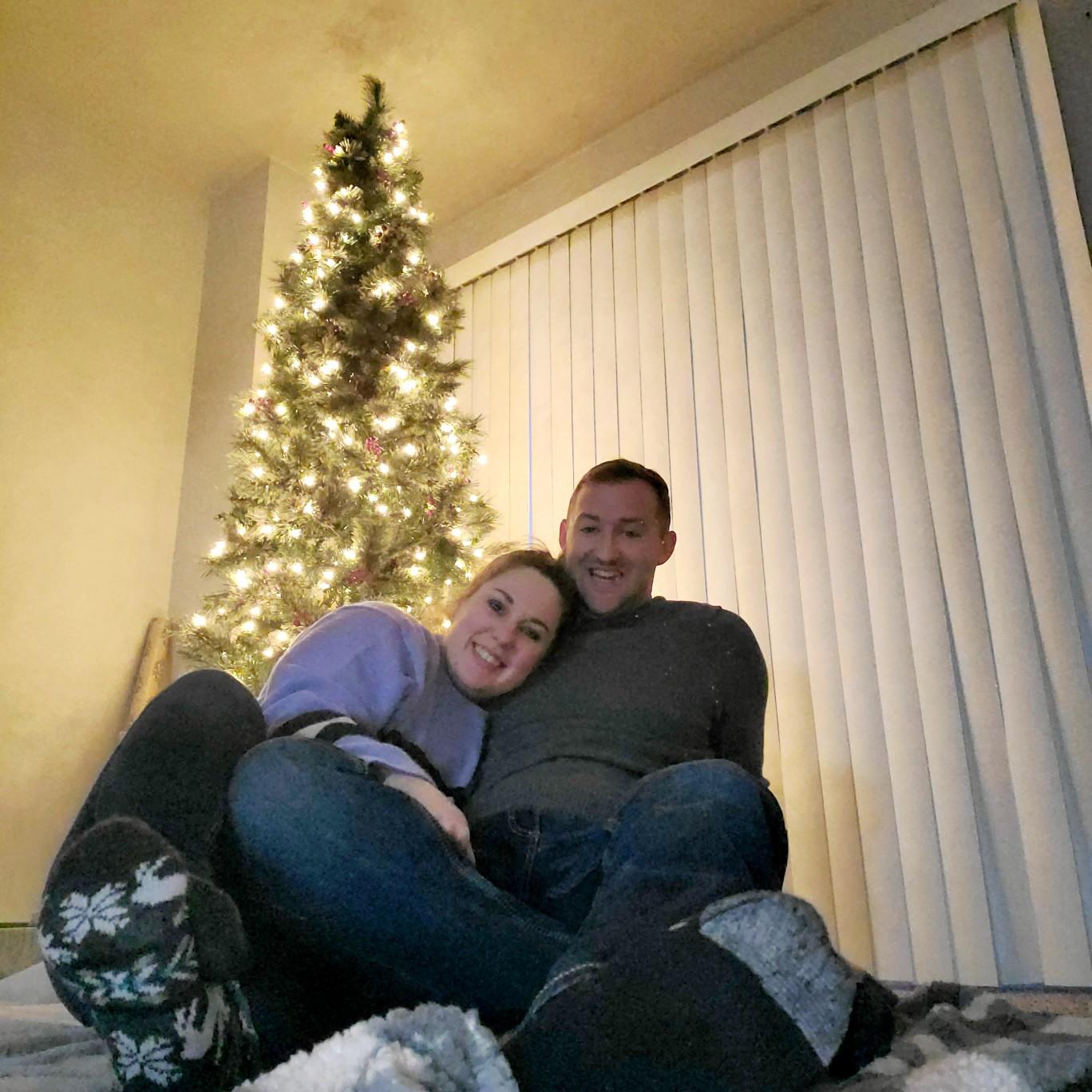 No furniture but making the best of it