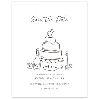 White Wedding Digital Save the Date - Hamilton Portrait