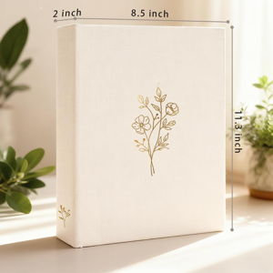 5x7 Photo Album 200 Photos, 200 Pockets Picture Album, Linen Fabric Cover Big Picture Book for Photos with Writing Area, Photo Album 5x7 for Family Weddings Travel Memories(Beige)