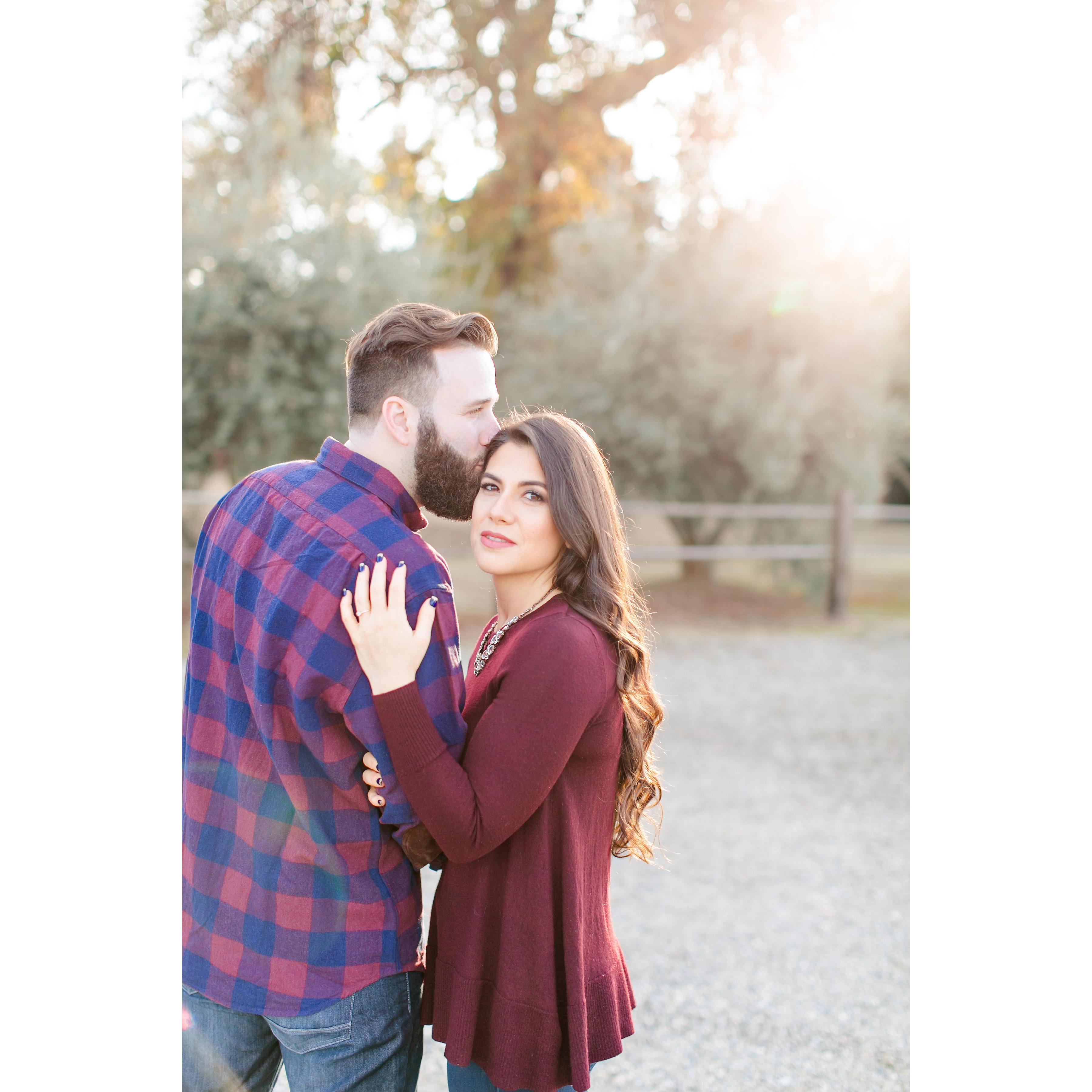 Head kisses and arm clutches.