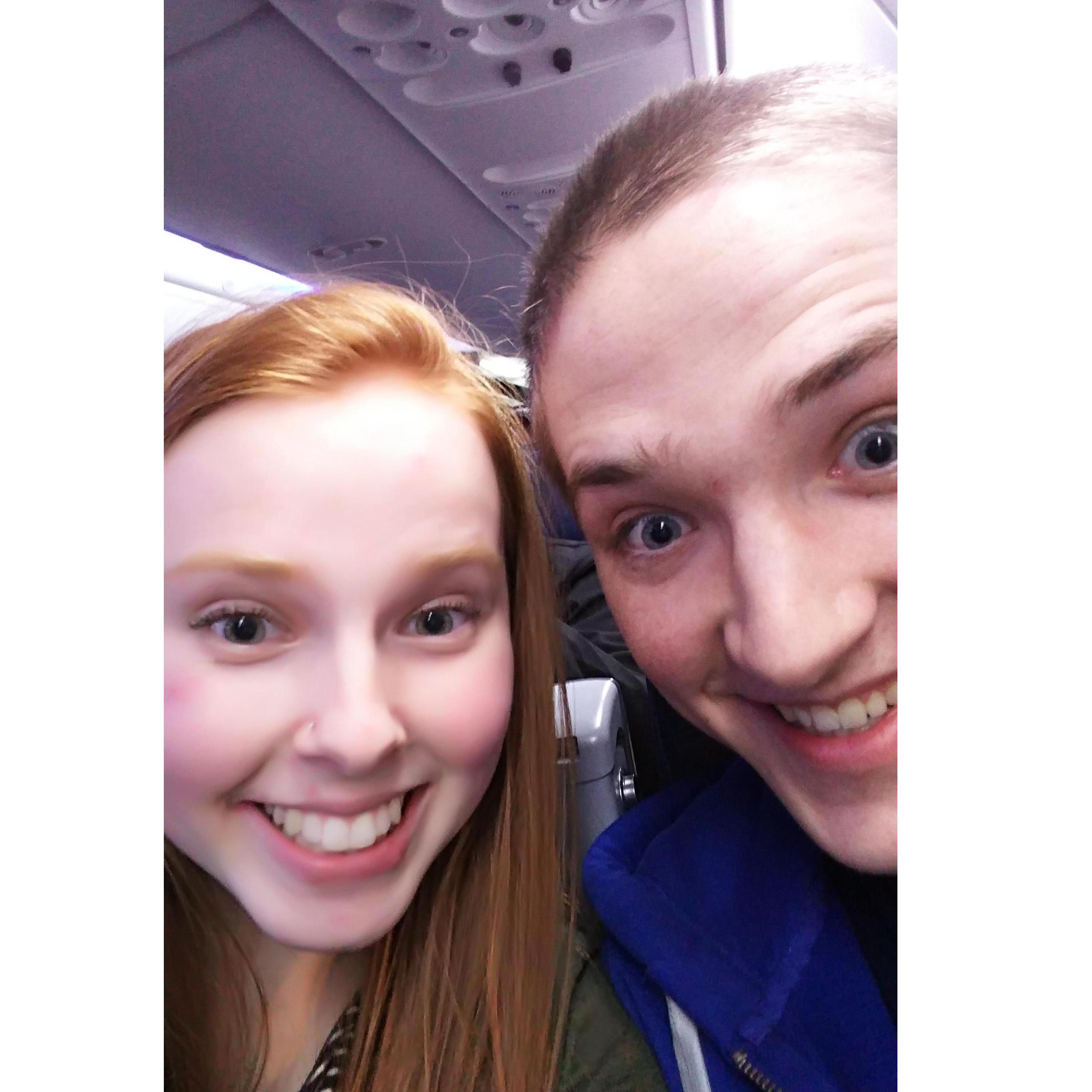 Andrew's first plane ride -- Seattle Spring Break trip