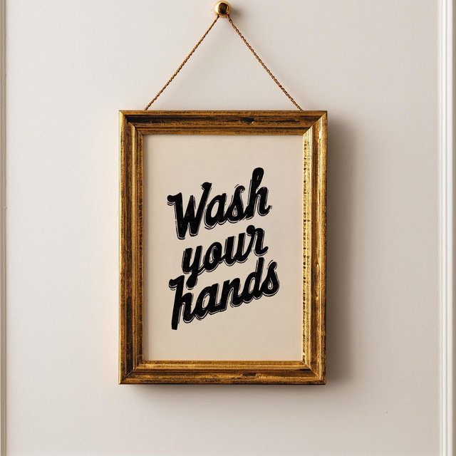Wash Your Hands Print | Minimalist Bathroom Wall Art | Neutral Home Decor