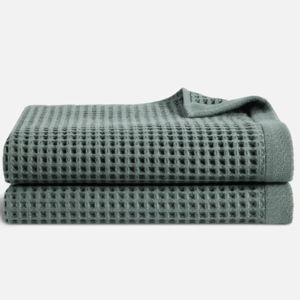 Dreamweave Waffle Bath Sheets - Botanical Green