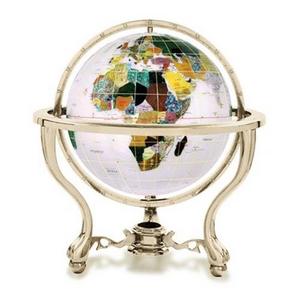 Opal 4-in. Commander Gemstone Tabletop Globe by Kalifano