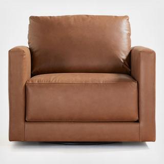 Gather Petite Leather Swivel Chair