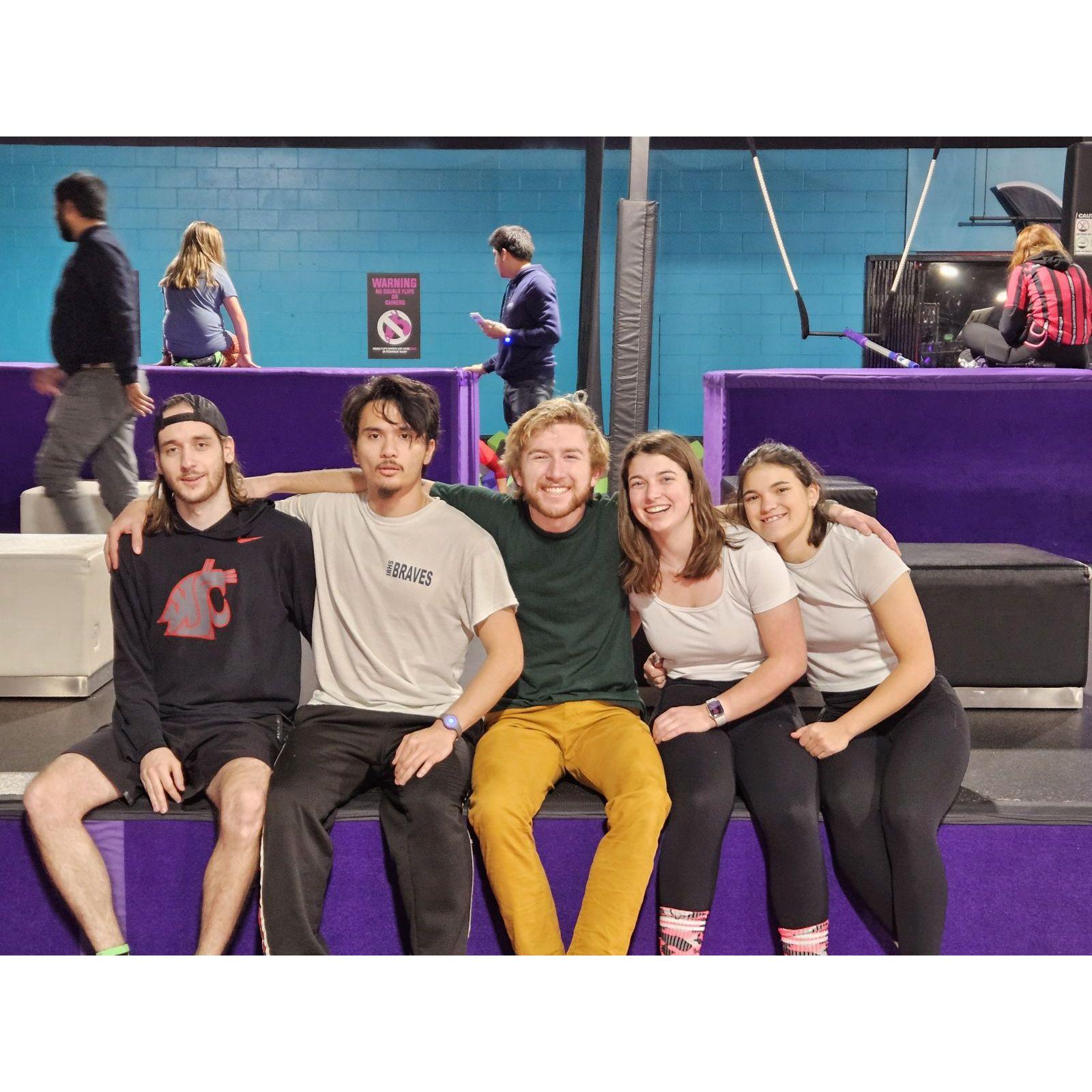 The five of us who went to the trampoline park