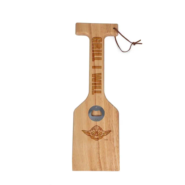 Picnic Time Hardwood BBQ Grill Scraper with Bottle Opener - Star Wars Yoda: Durable, Hand Washable, Lead-Free