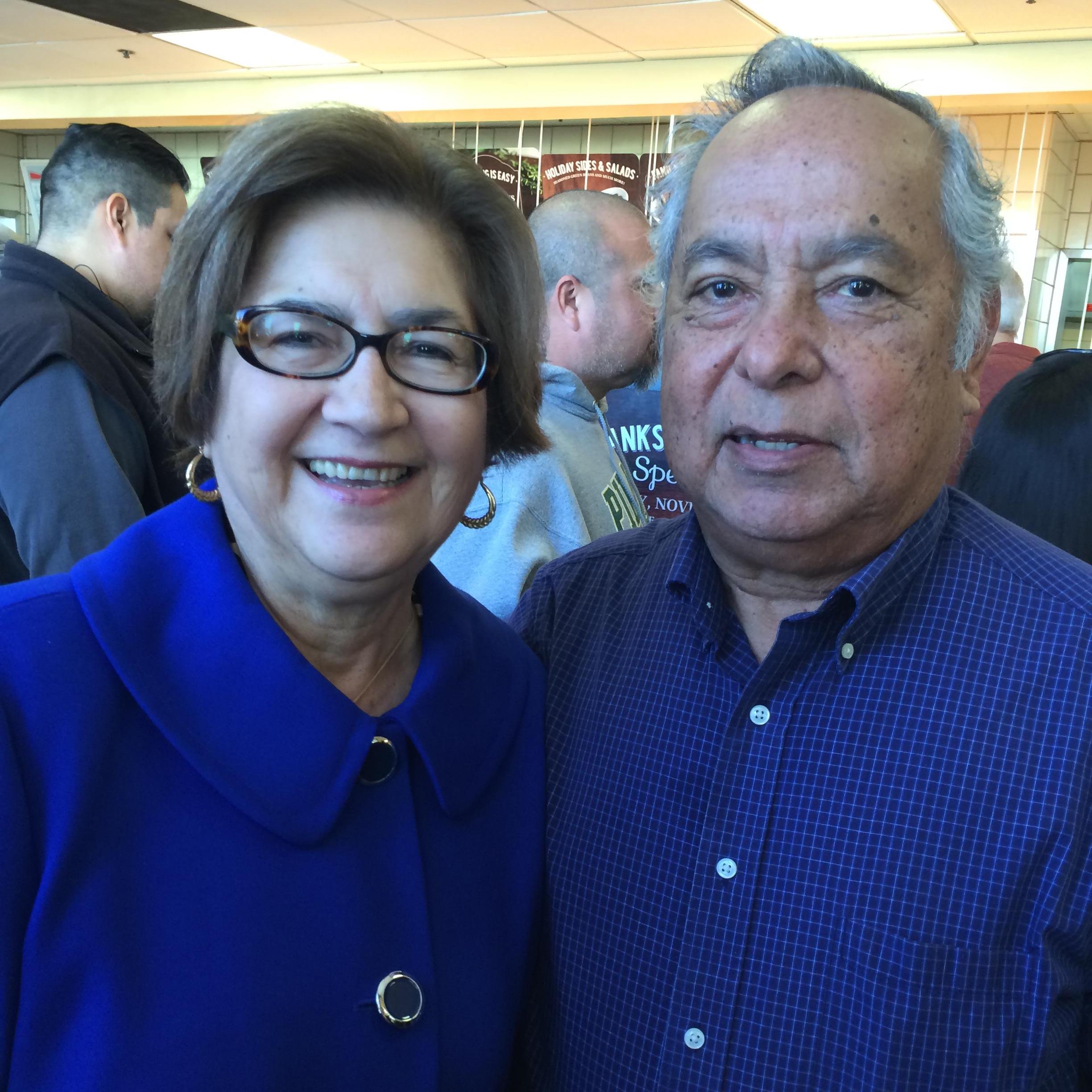 Mom and Dad enjoying Turkey Day at Luby's!