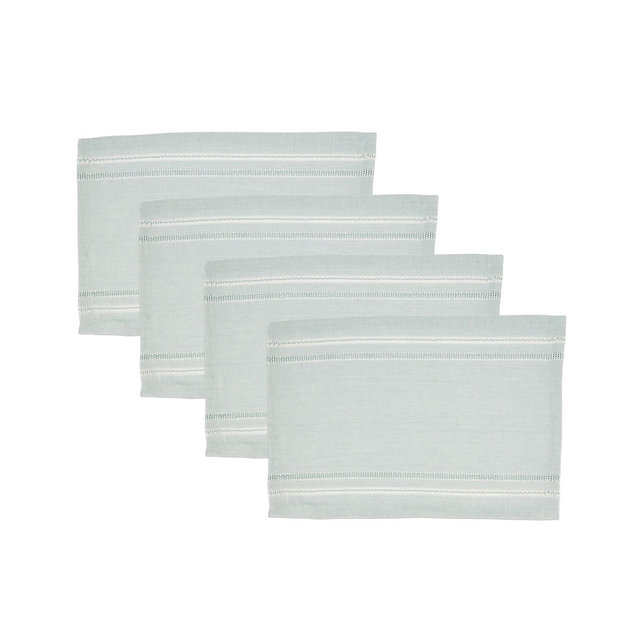 Saro Lifestyle Leno Stripe Elegance Placemat, Set of 4