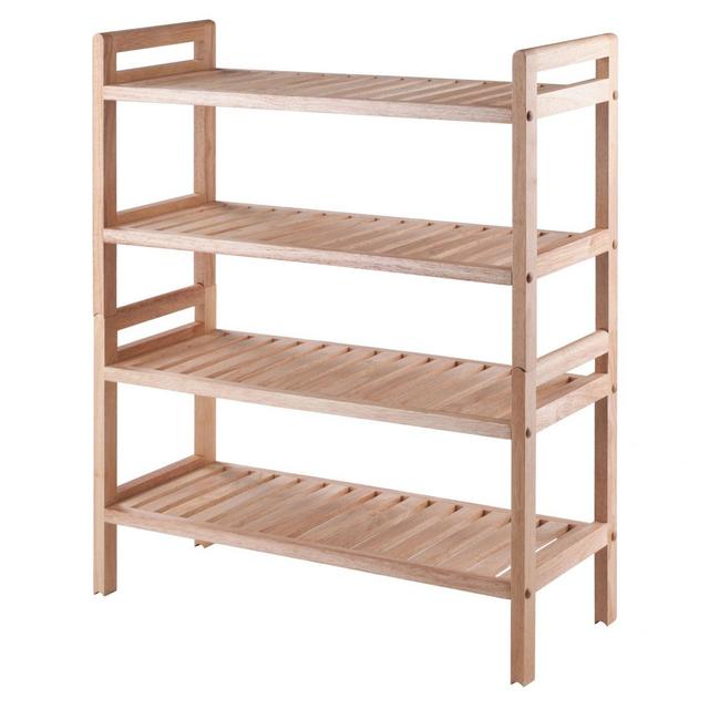 Winsome Mercury 2-Piece Stackable Shoe Rack in Natural