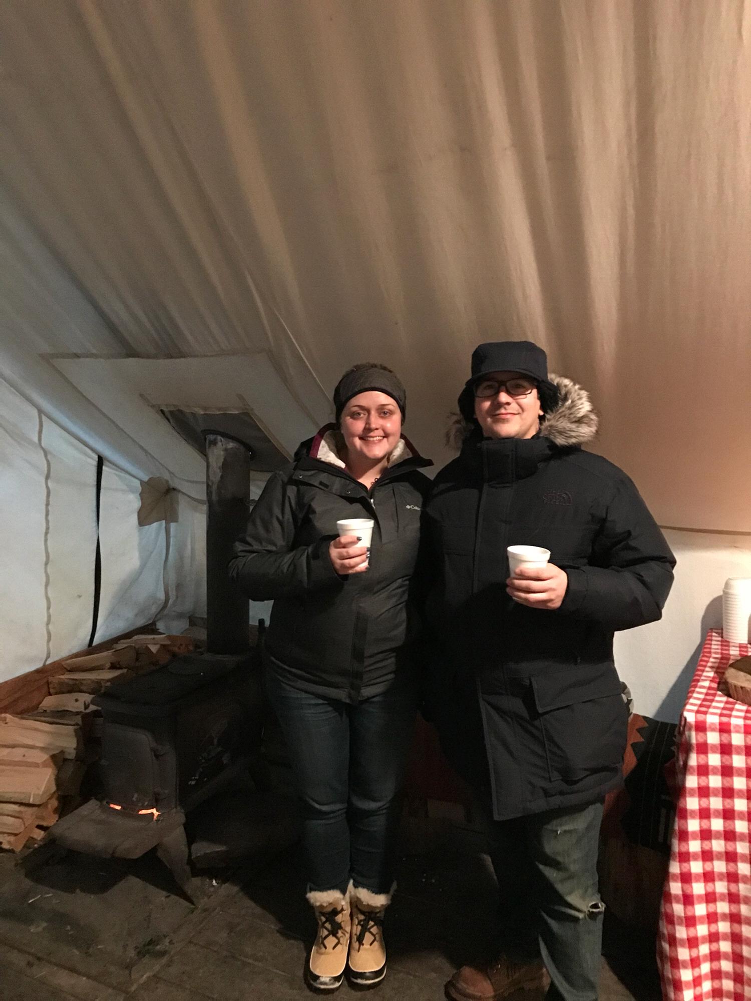 Snapped on our sleigh ride at the 320 Guest Ranch (our wedding venue) on a winter weekend / wedding planning getaway. January 2018