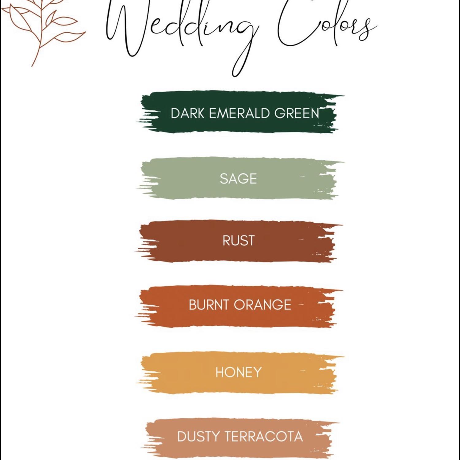 If able, we ask our guests to wear these colors, or colors that are close to! Please refrain from wearing white.