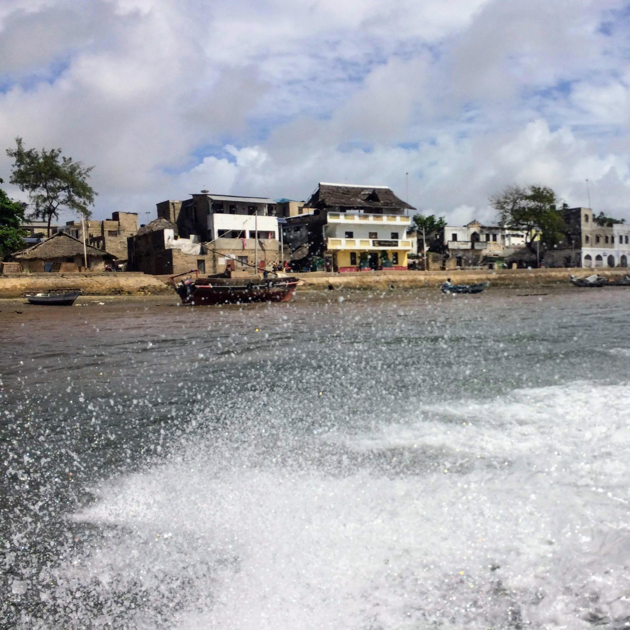 Passing Lamu on the boat ride to Shela