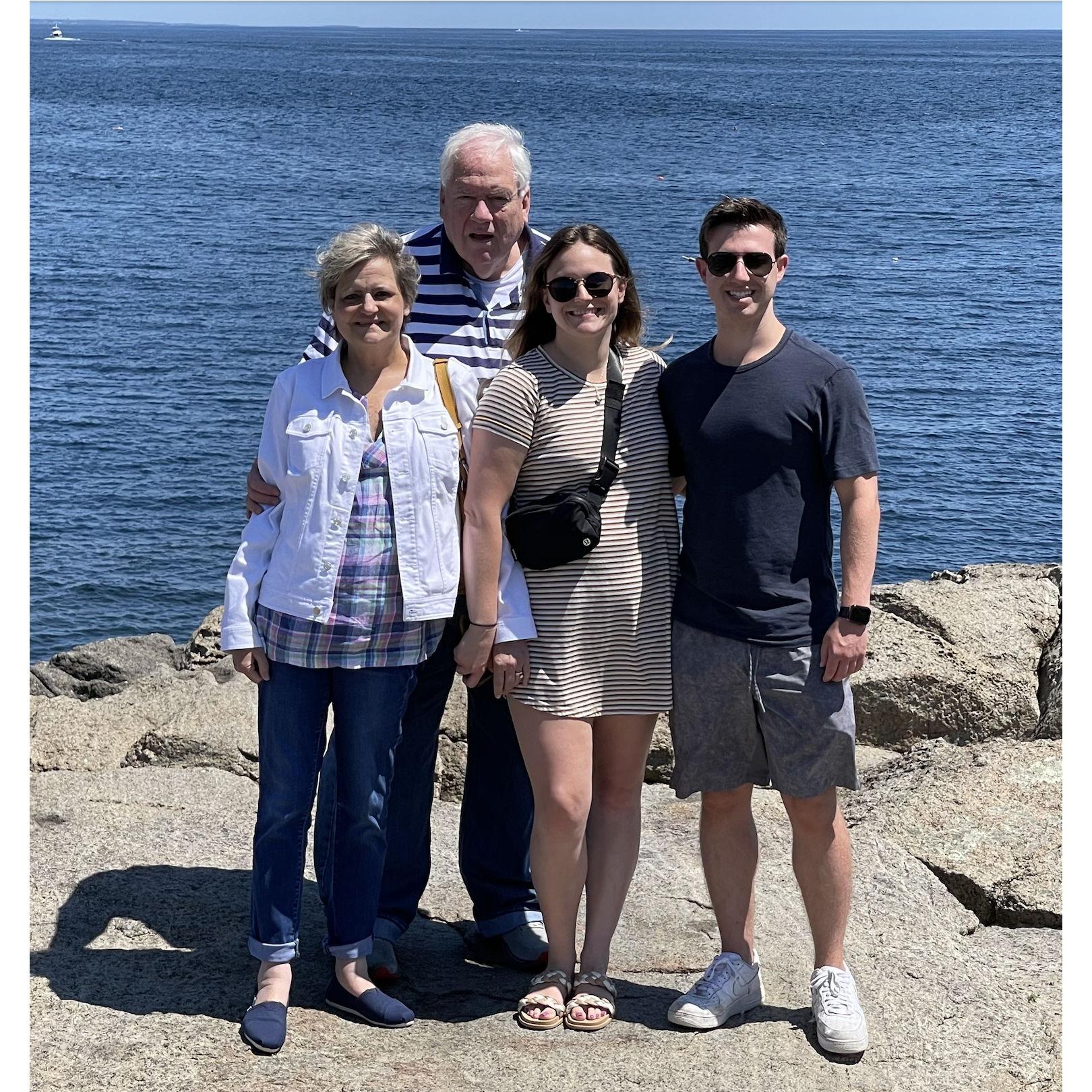 Sarah and Zack on a trip to Maine with her parents.