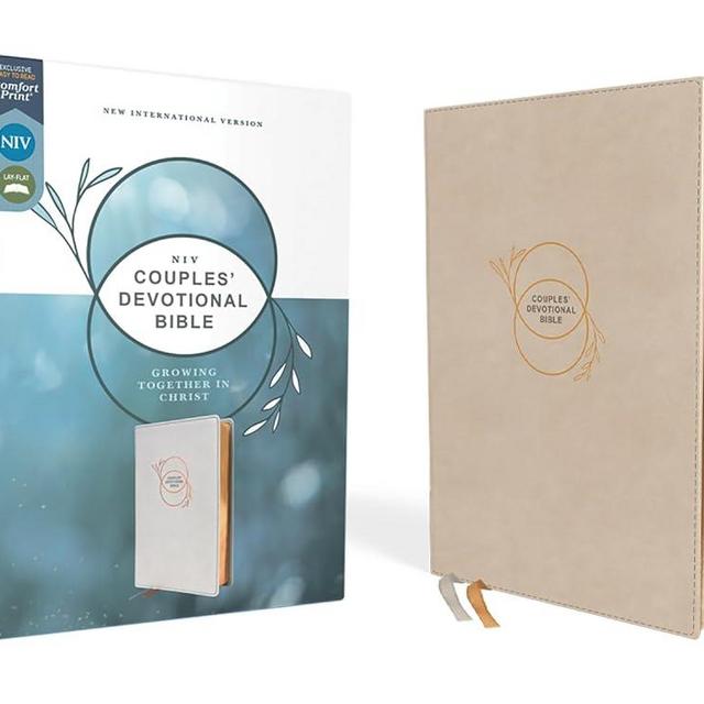 NIV, Couples' Devotional Bible (Build a Biblical Foundation for Your Marriage), Leathersoft, Stone, Comfort Print: Growing Together in Christ