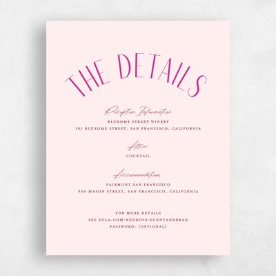 Lightest Blush, Pink Wedding Enclosure - Lark