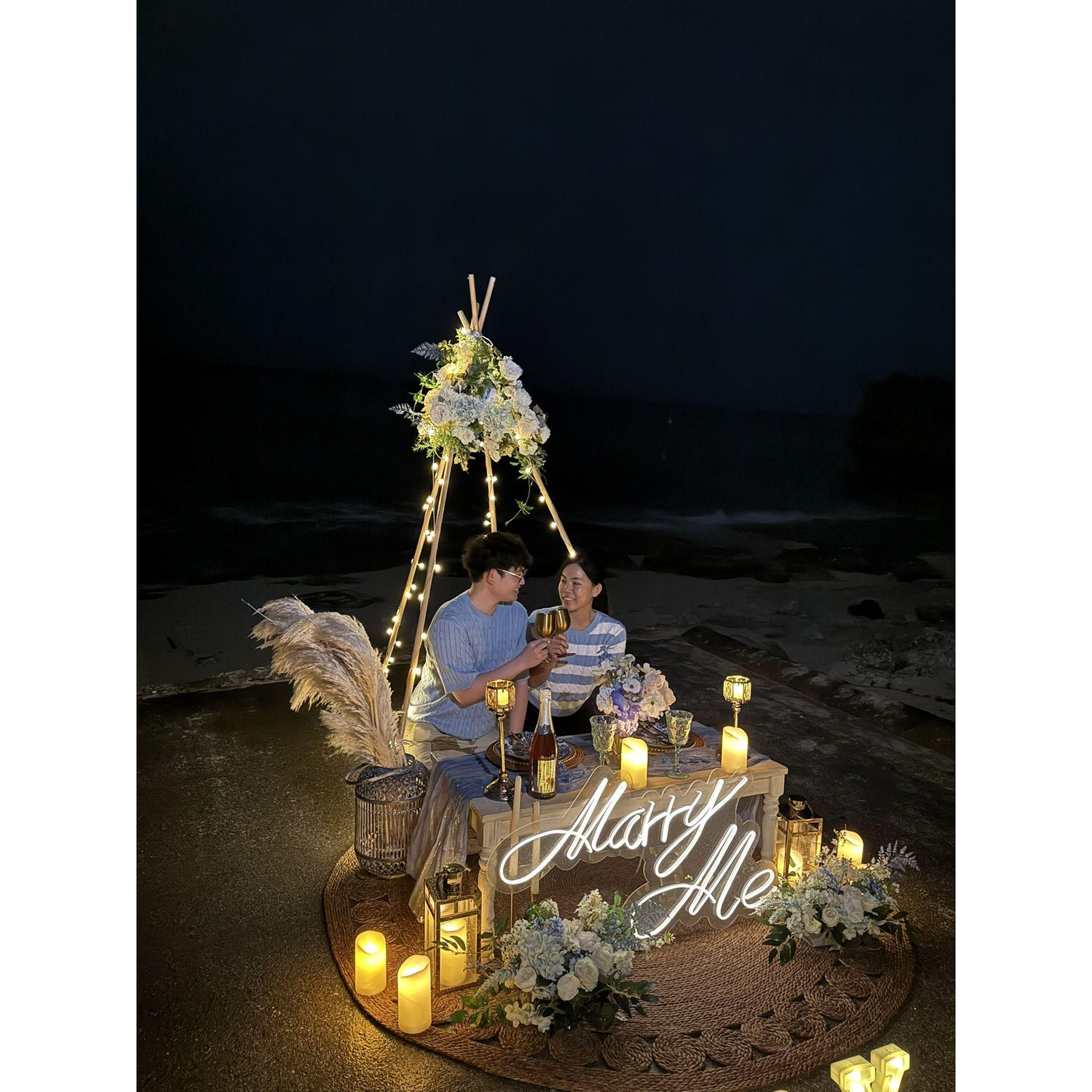 Beautiful proposal set up in Okinawa, Japan.