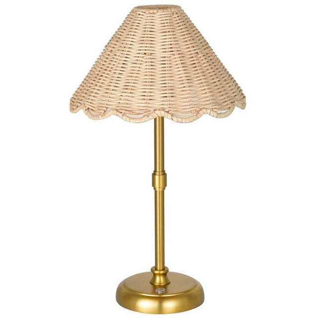 16” Cordless Rattan Table Lamp
