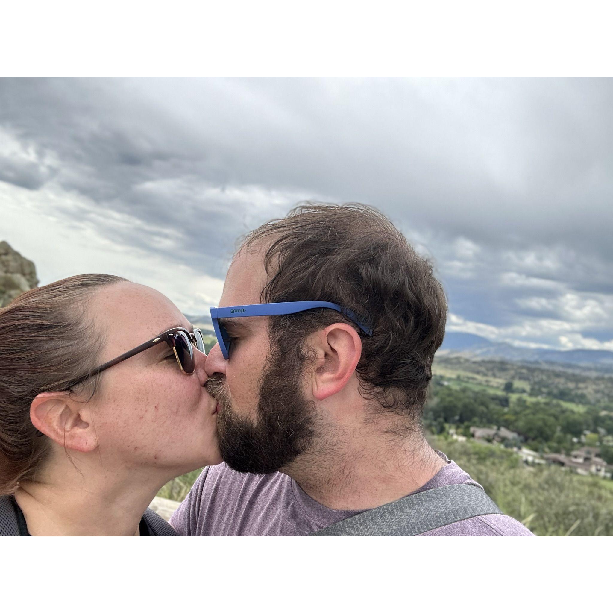 Just a casual kiss on a hike