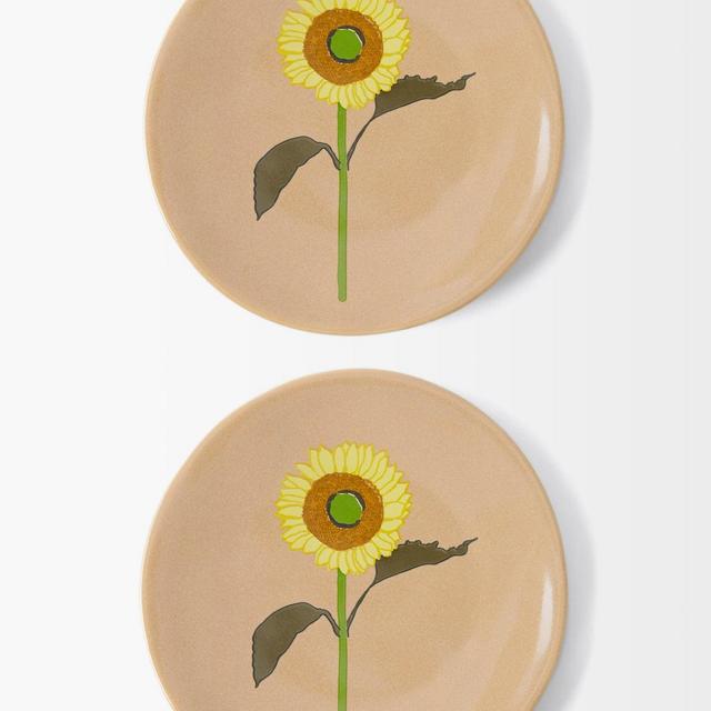 Bernadette Set of two Sunflower stoneware side plates