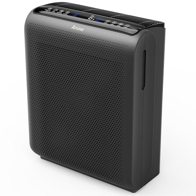 AROEVE Air Purifiers For Home Large Room Up to 1395 Sq Ft with Air Quality Sensors, Washable Filter, Filters Pet Dander, Pollen, Smoke, Dust for Bedroom Office, MK07 Black