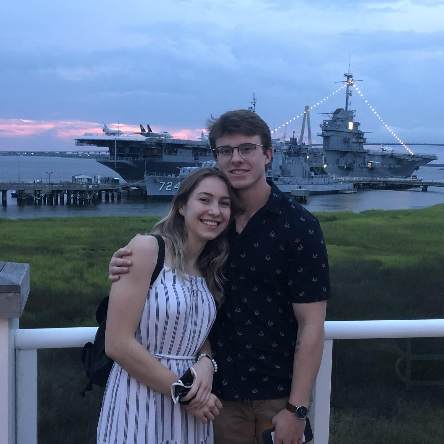 In front of the USS Yorktown in Charleston, August 2020