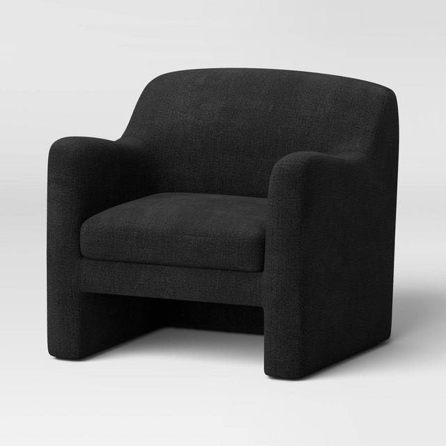 Maldone Curved Upholstered Accent Chair Charcoal Gray - Threshold™