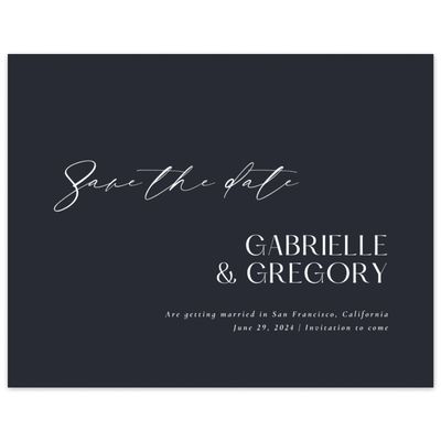 Black Elegant Wedding Digital Save the Date - Sundell Landscape