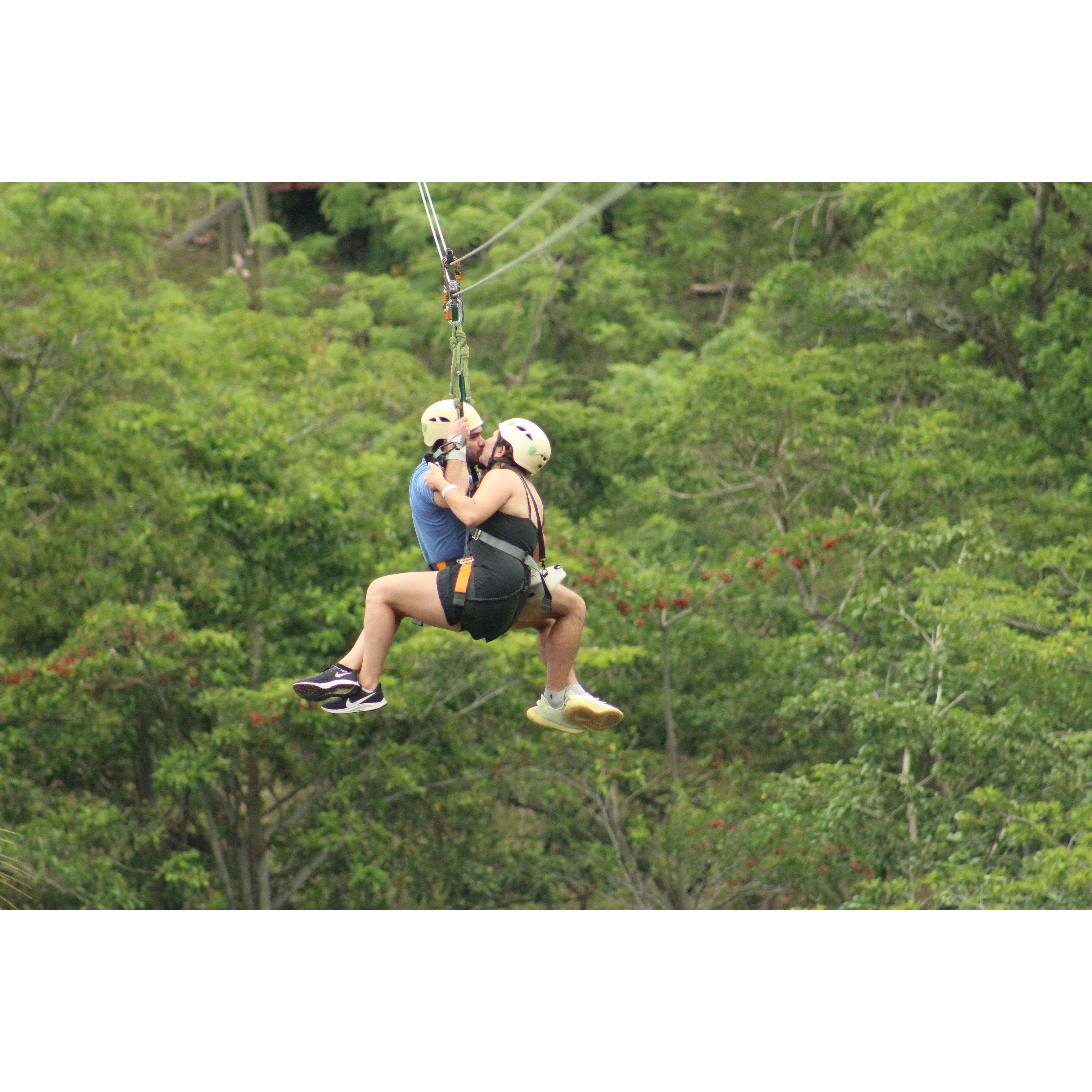 Zip lining together in Honduras!