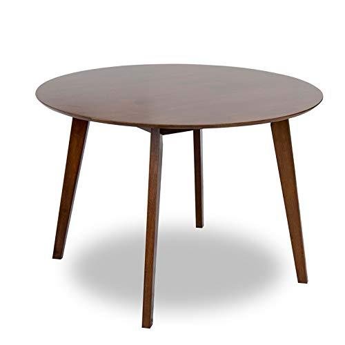 Allora Mid Century Modern Piper Walnut Brown Round Dining Table