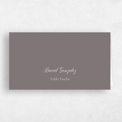 Gray, Grey Wedding Place Card - Henderson