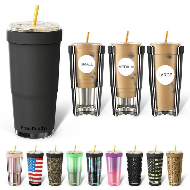 Frost Buddy Togo Buddy - 30 oz Stainless Steel Vacuum Insulated Tumbler - Thermal Mug for Hot and Cold Drinks - Dunkin Cup (Dark Night)
