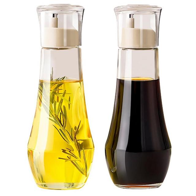 Summark Diamond Olive Oil Dispenser Bottle,Oil and Vinegar Dispenser for kitchen,Elegant Glass Cooking Oil Dispenser,Dispenser Bottle of 10 OZ - Set of 2