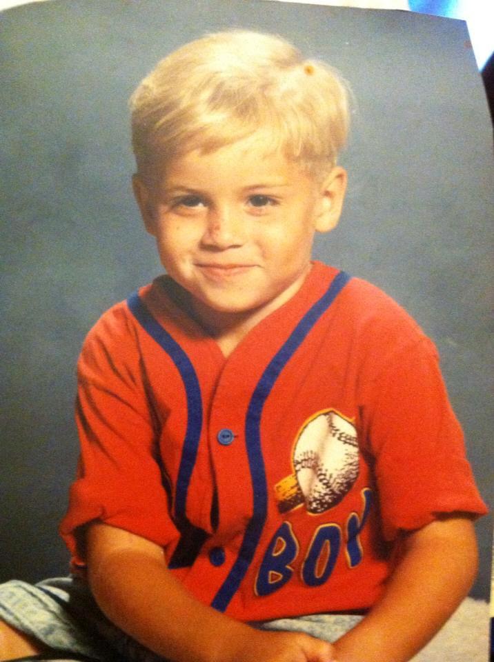 The groom as a blonde baby