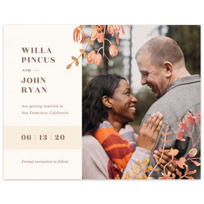 Cream, Beige Wedding Digital Save the Date - Gramercy Bloom
