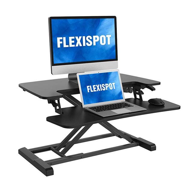FLEXISPOT Stand Up Desk Converter 28 Inches Standing Desk Riser, Height Adjustable Home Office Desk with Deep Keyboard Tray for Laptop (M7B)